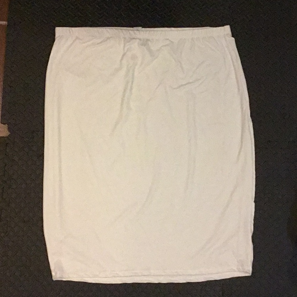 Cream cotton pencil skirt
